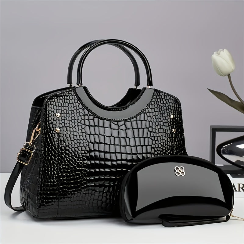 Cassia Croc Bag Set