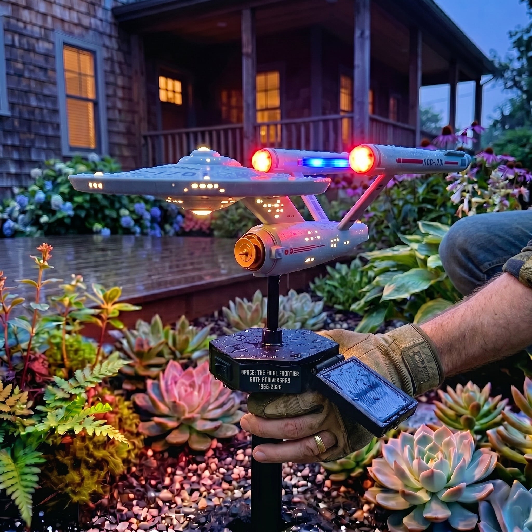 TODAY'S SPECIAL OFFER-50% OFF 🔥ST 60th Anniversary Enterprise NCC-1701 Solar Garden Light